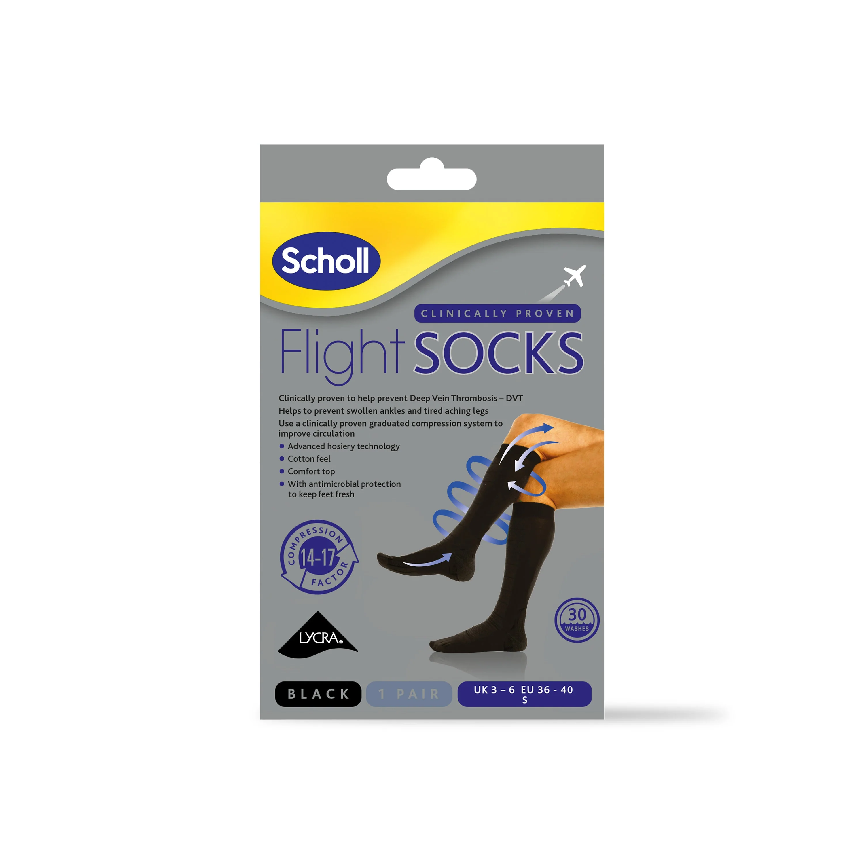 Flight Socks Cotton Feel: Black - Image 3